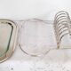 Metal foie gras serving dish, toast rack