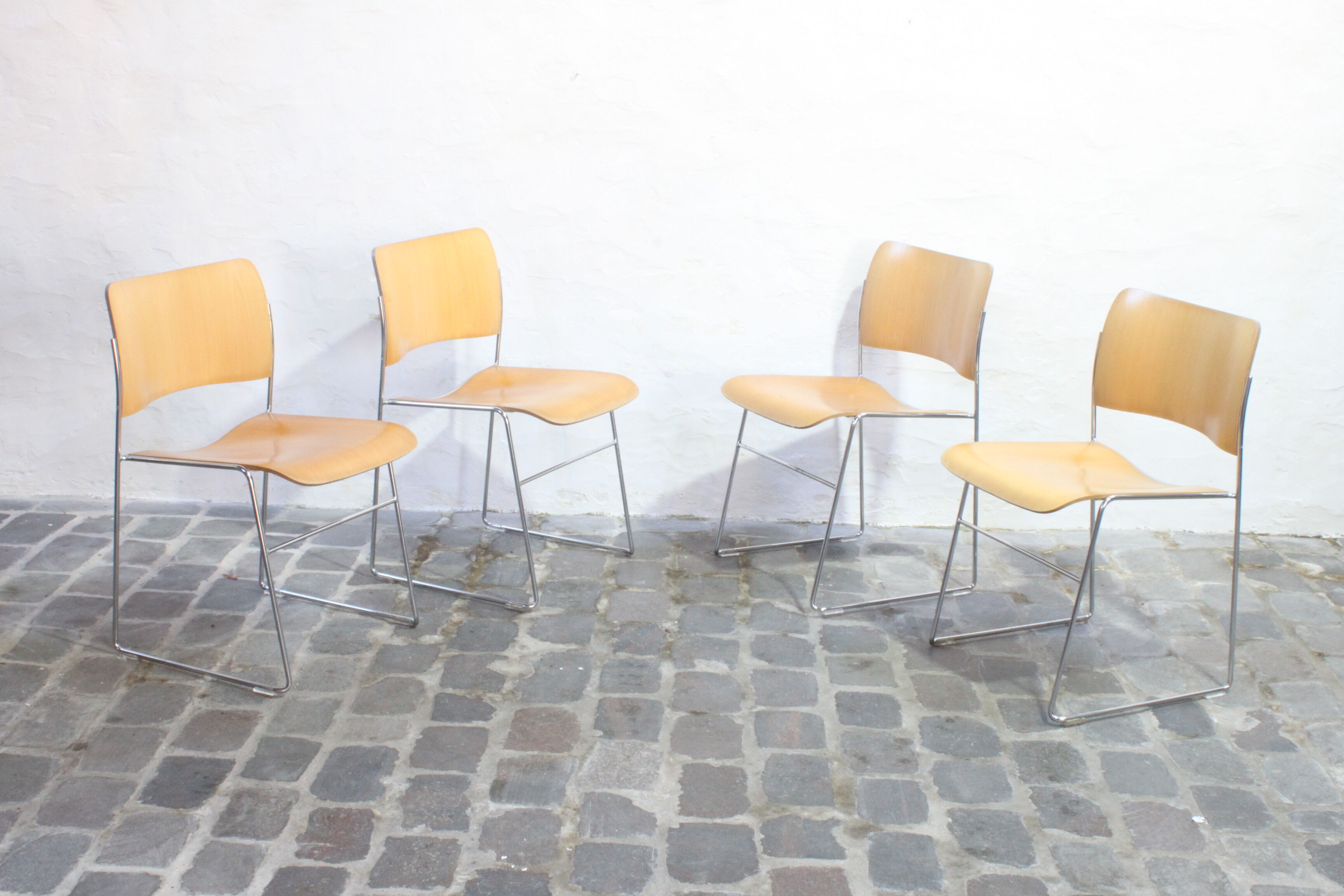 Model 40/4 stacking chairs by David Rowland for Howe, Denmark 1964