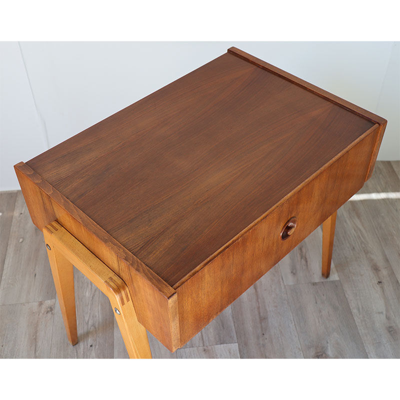 Vintage wooden bedside table 1960