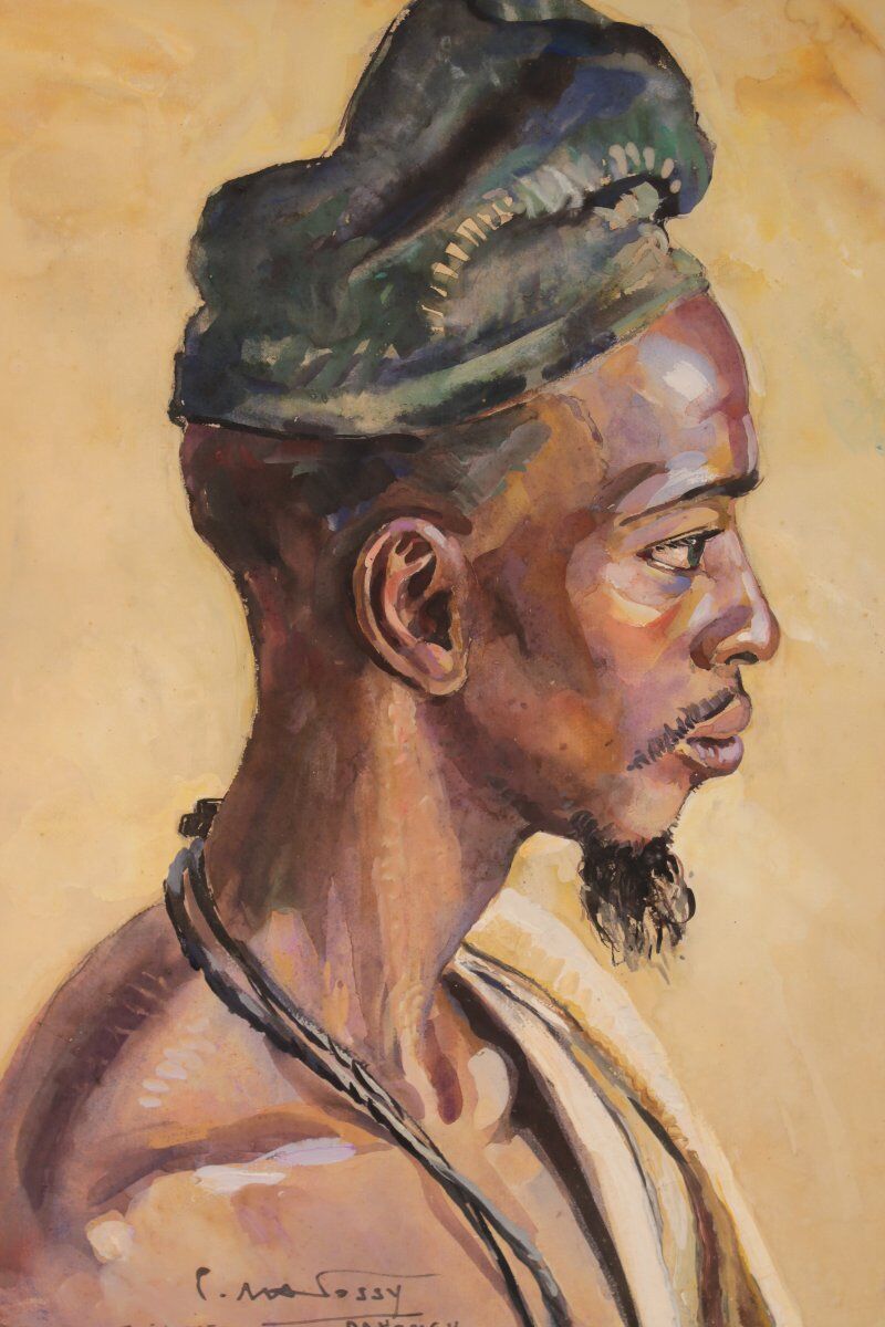 Portrait d'un Béninois par Pierre Matossy (1891-1969)