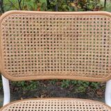 Cesca chair b32 model in white and wood by Marcel Breuer