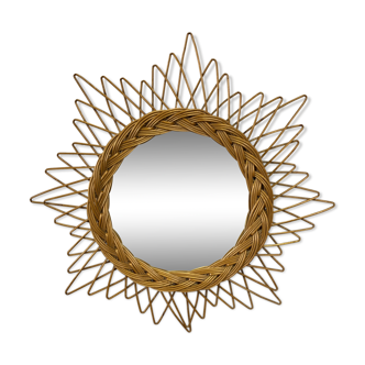 Wicker sun mirror