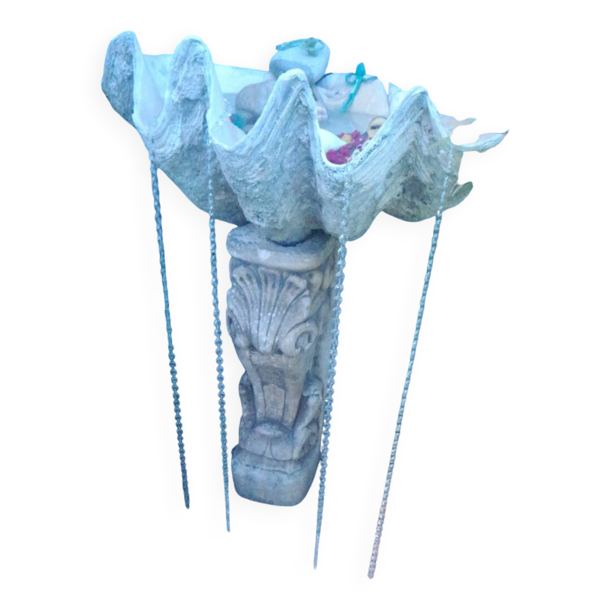 Tridacna shell (86 cm) – on base – rare and decorative