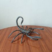 Handcrafted metal scorpion sculpture, curiosity cabinet, arthropod object