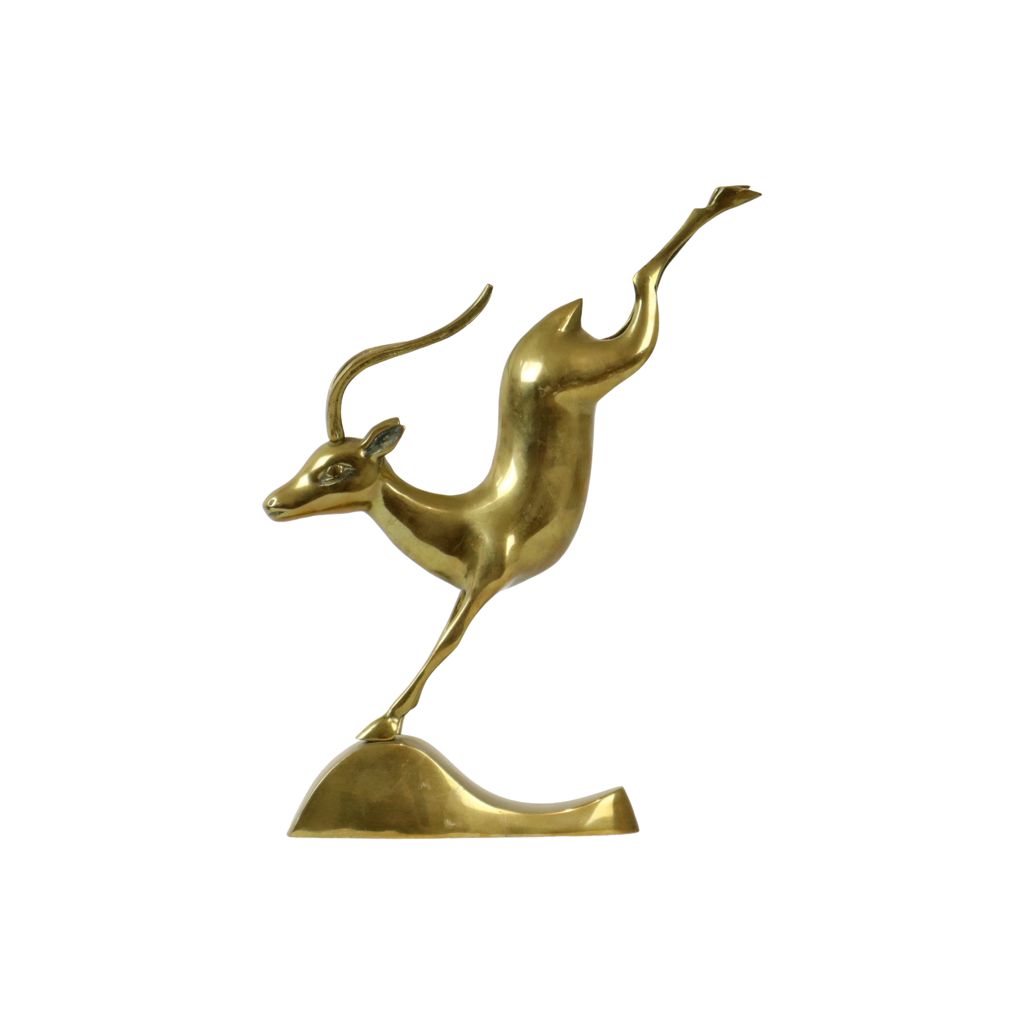 Vintage gazelle antelope brass copper statue sculpture deer 32cm