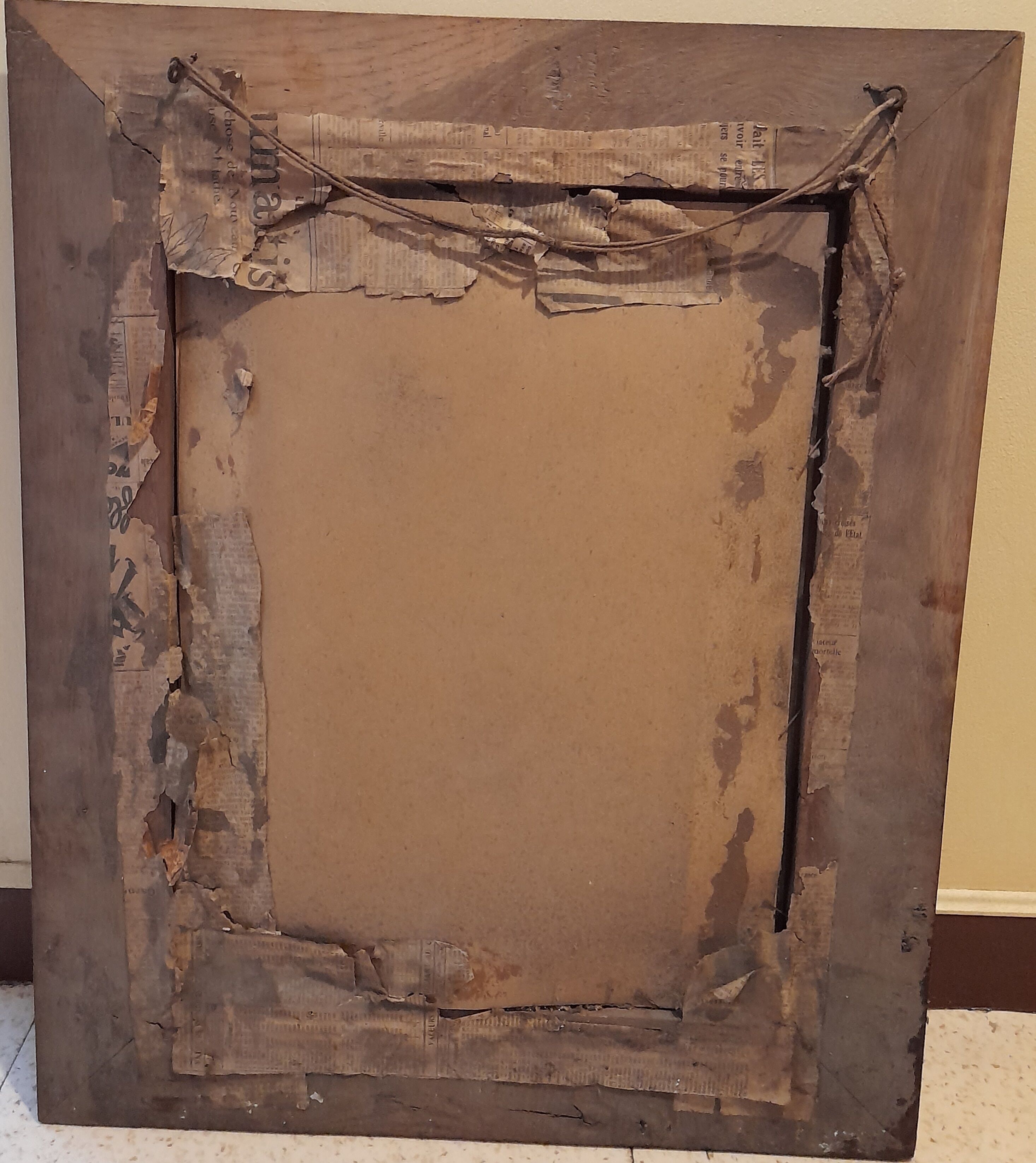 Wooden frame glass with knot and old photo