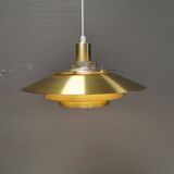 Gold lacquered aluminum hanging lamp from Danish JEKA (closed in the early 90s) model Opus 8037-H