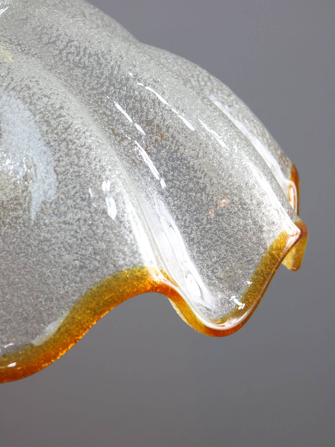 Mid-Century Italian Murano Glass and Brass Pendant Lamp