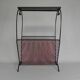 Vintage steel side table with magazine rack, 1950s.