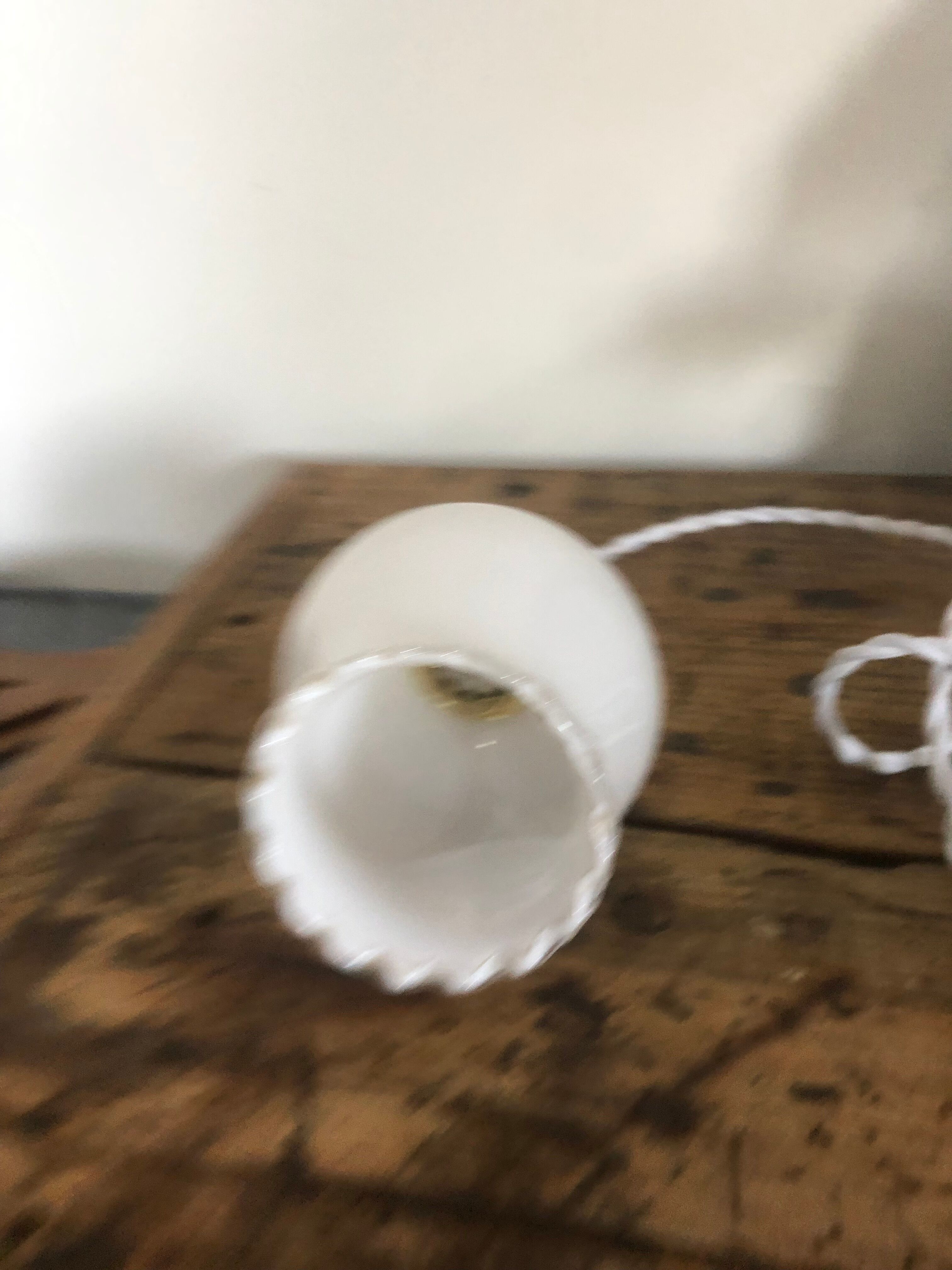 Vintage white glass pendant lamp