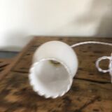 Vintage white glass pendant lamp