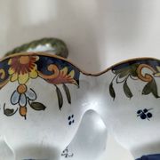 Porte œufs ancien Jules Verlingue  à décor floral polychrome