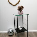 Sellette glass and metal