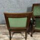 Pair of Empire-Consulate armchairs in molded and carved mahogany