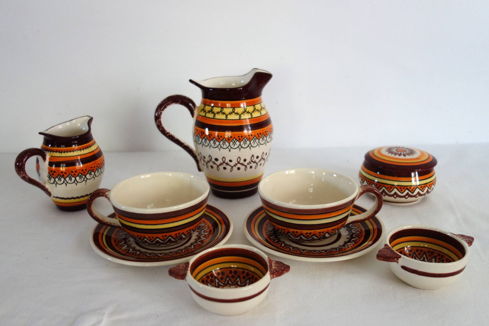 Henriot Quimper earthenware duo coffee service