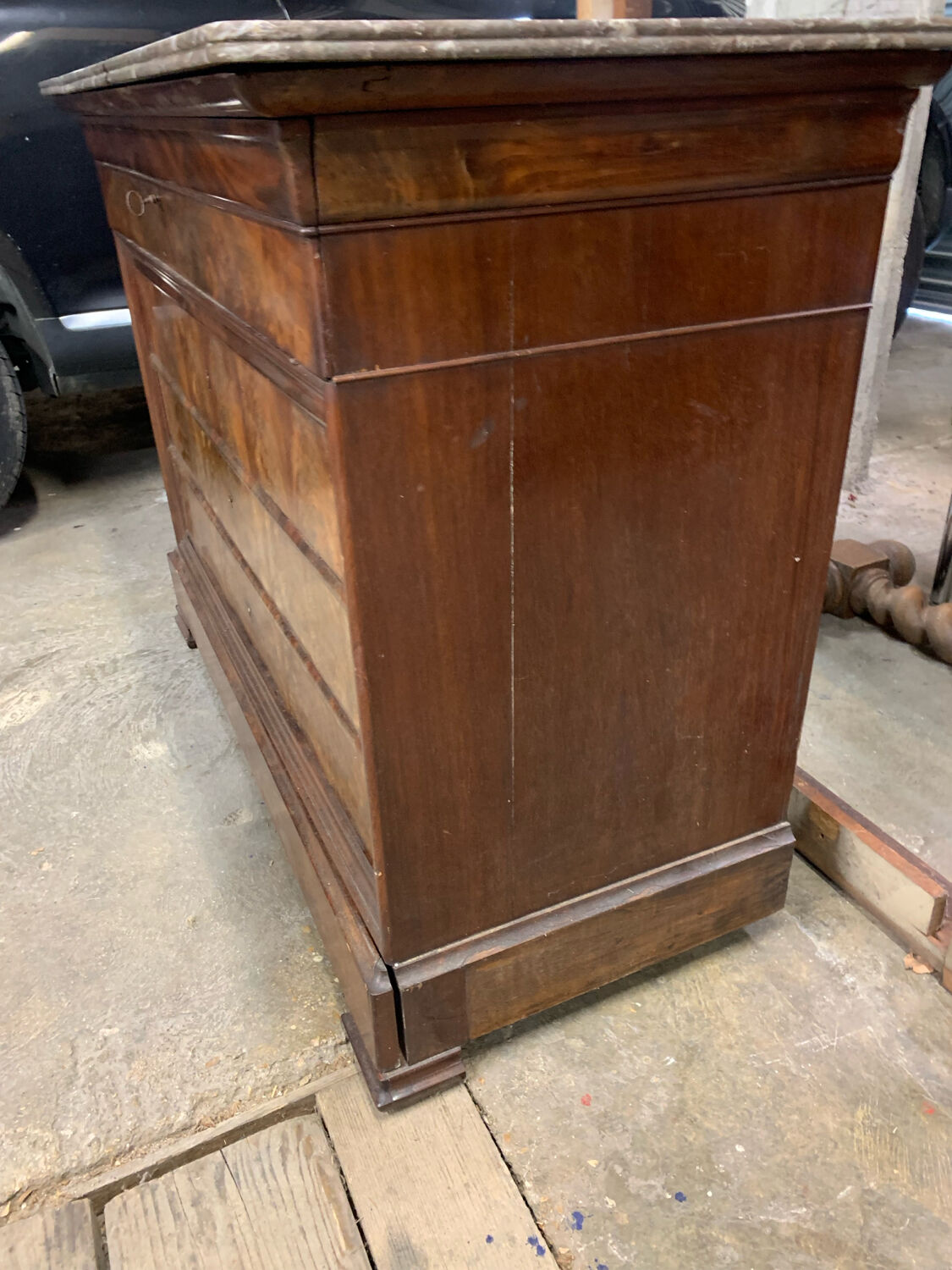 Antique Louis-Philippe chest of drawers, 19th century secretary