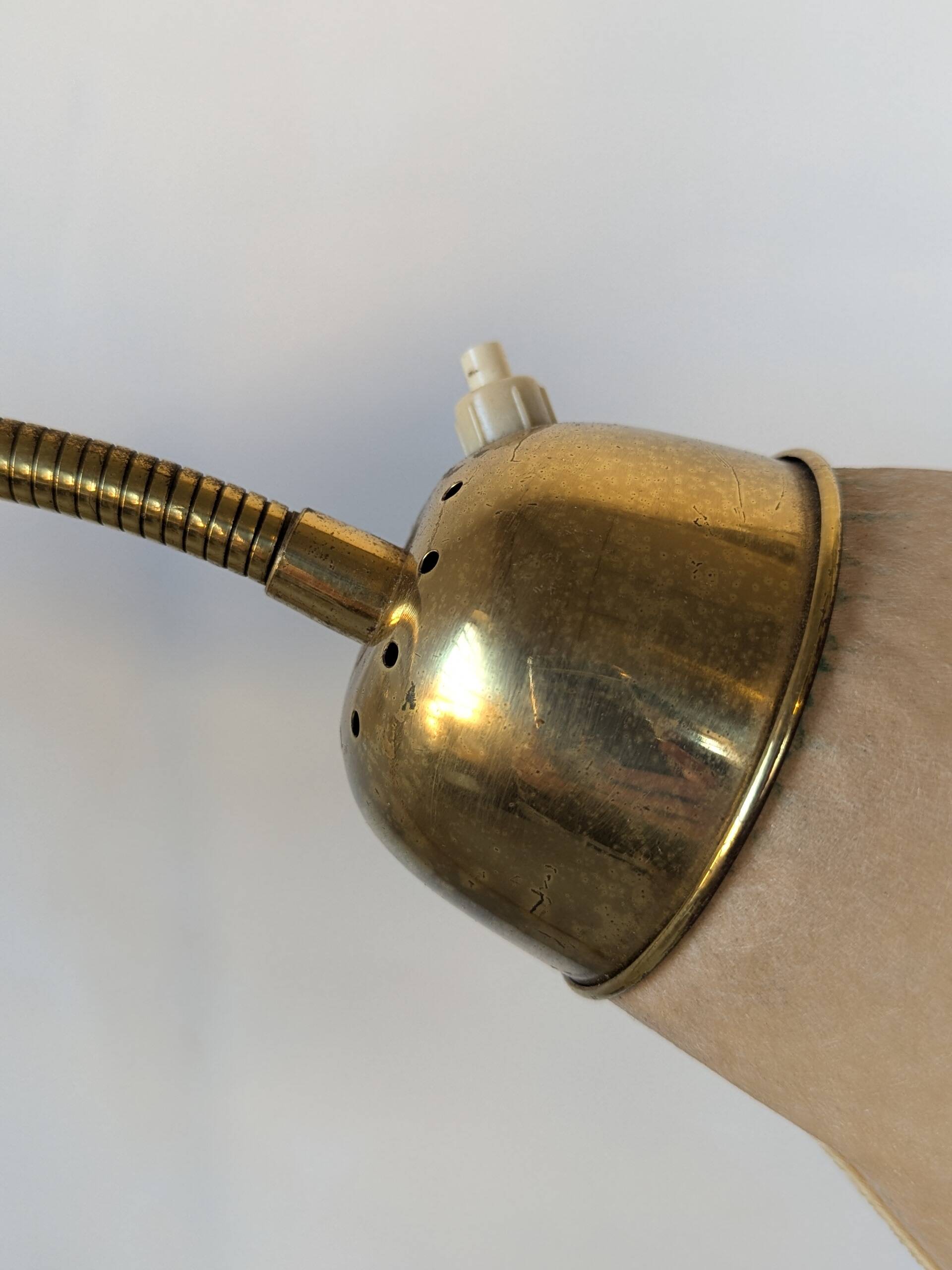 Bamboo and brass floor lamp