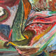 Abstract oil on canvas signed Dognin