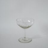 Set of 6 mismatched crystal champagne glasses 1930-1950