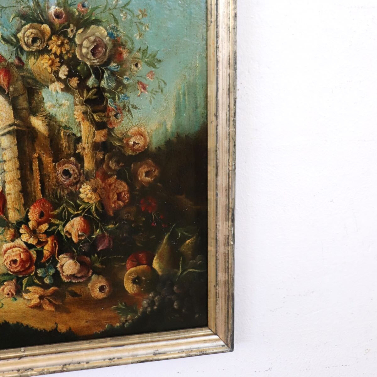 Nature morte antique, huile sur toile, Italie, 19e siècle