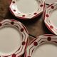 Lot 6 flat plates red Ciboulette Digoin Sarreguemines