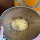 Vintage metal zinc paper bin parrot decor