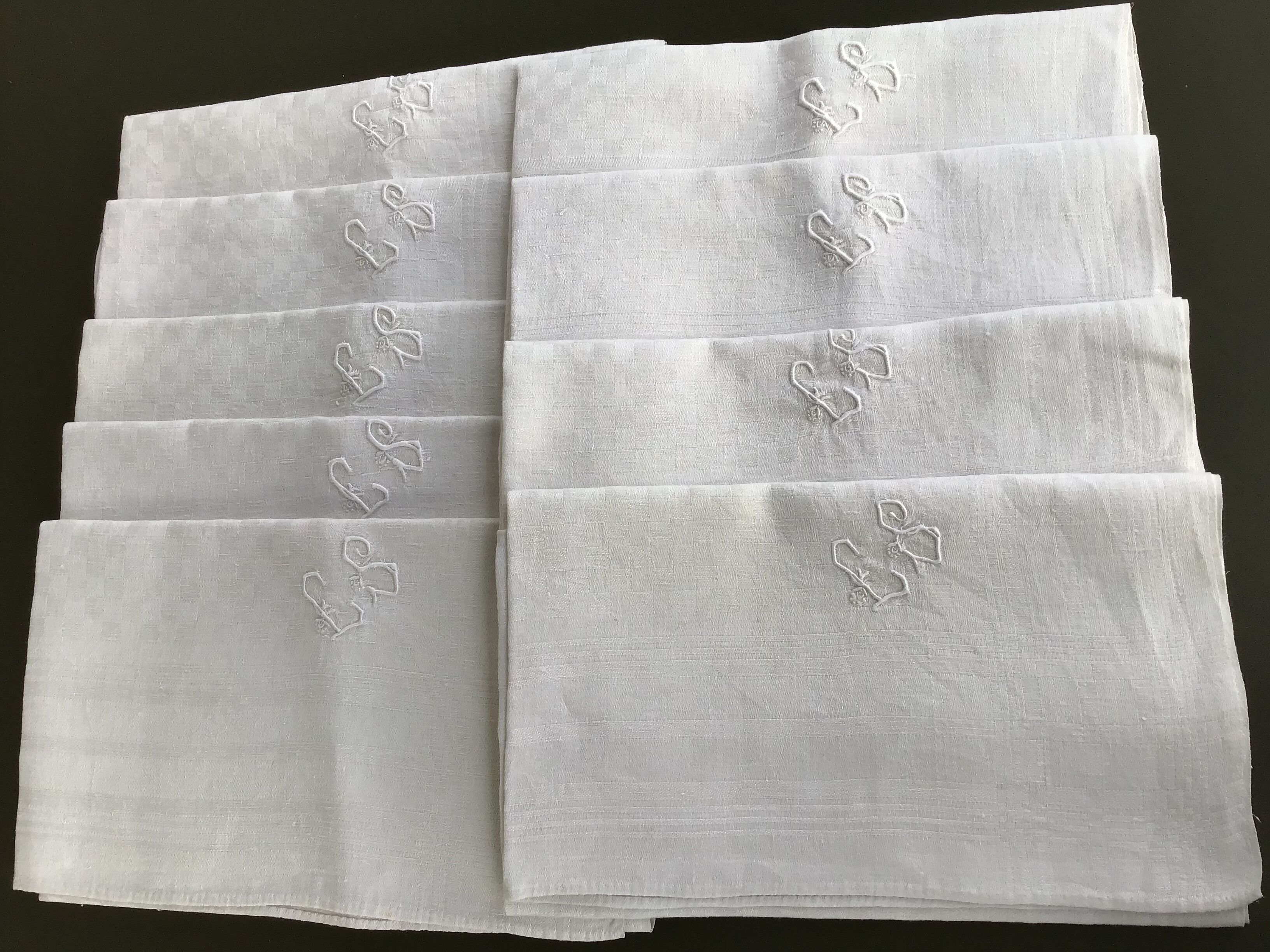 9 towels LS or ES damask tiles stripes