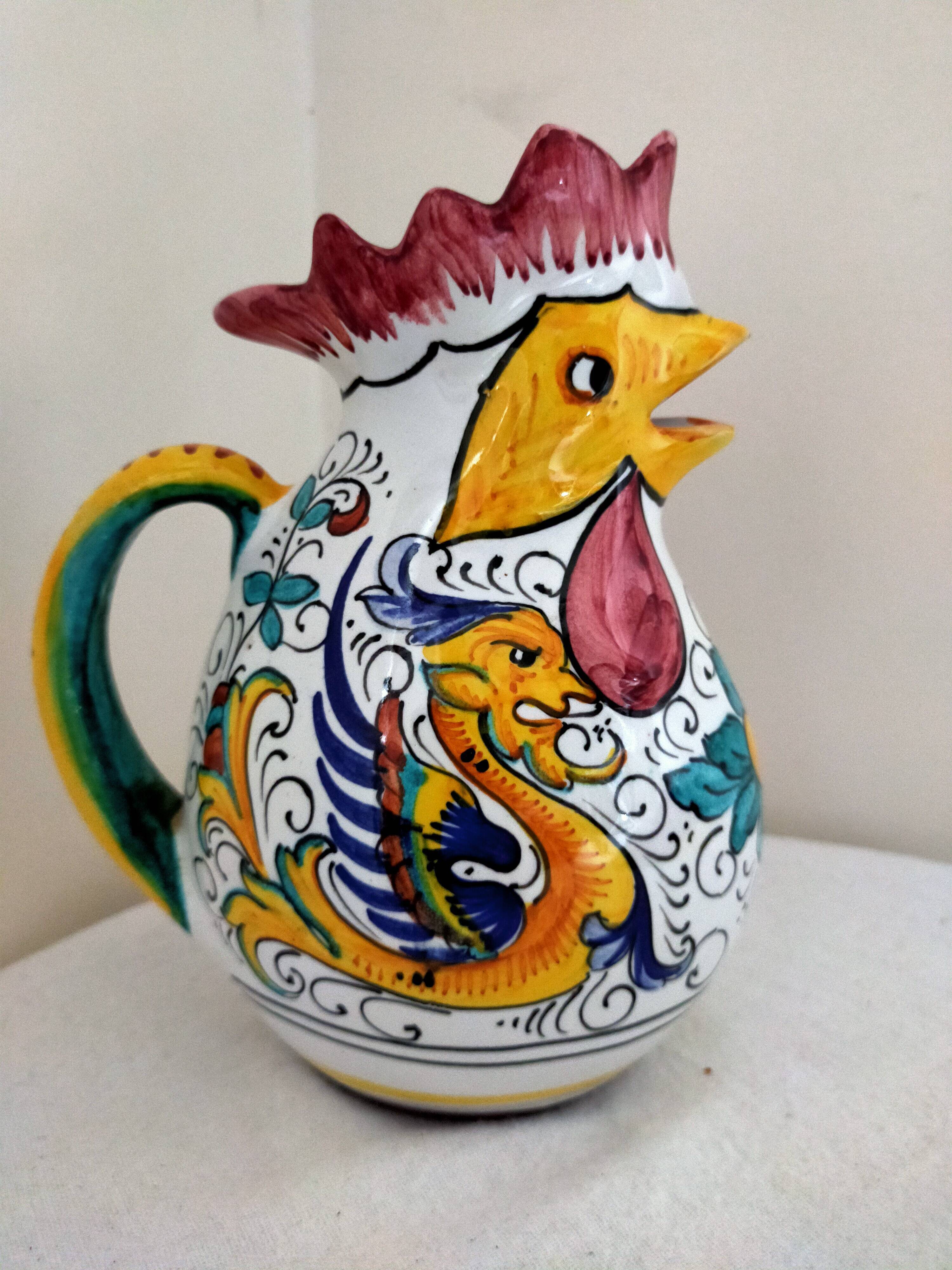 Animal pitcher rooster Sberma dervta decorated and numbered