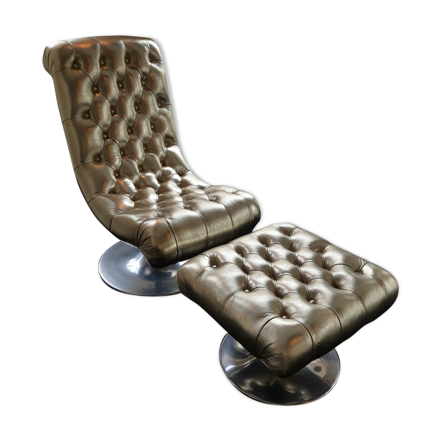 Marie's corner padded chair with matching footrest
