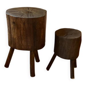 Paire de tabourets, ancien - travail