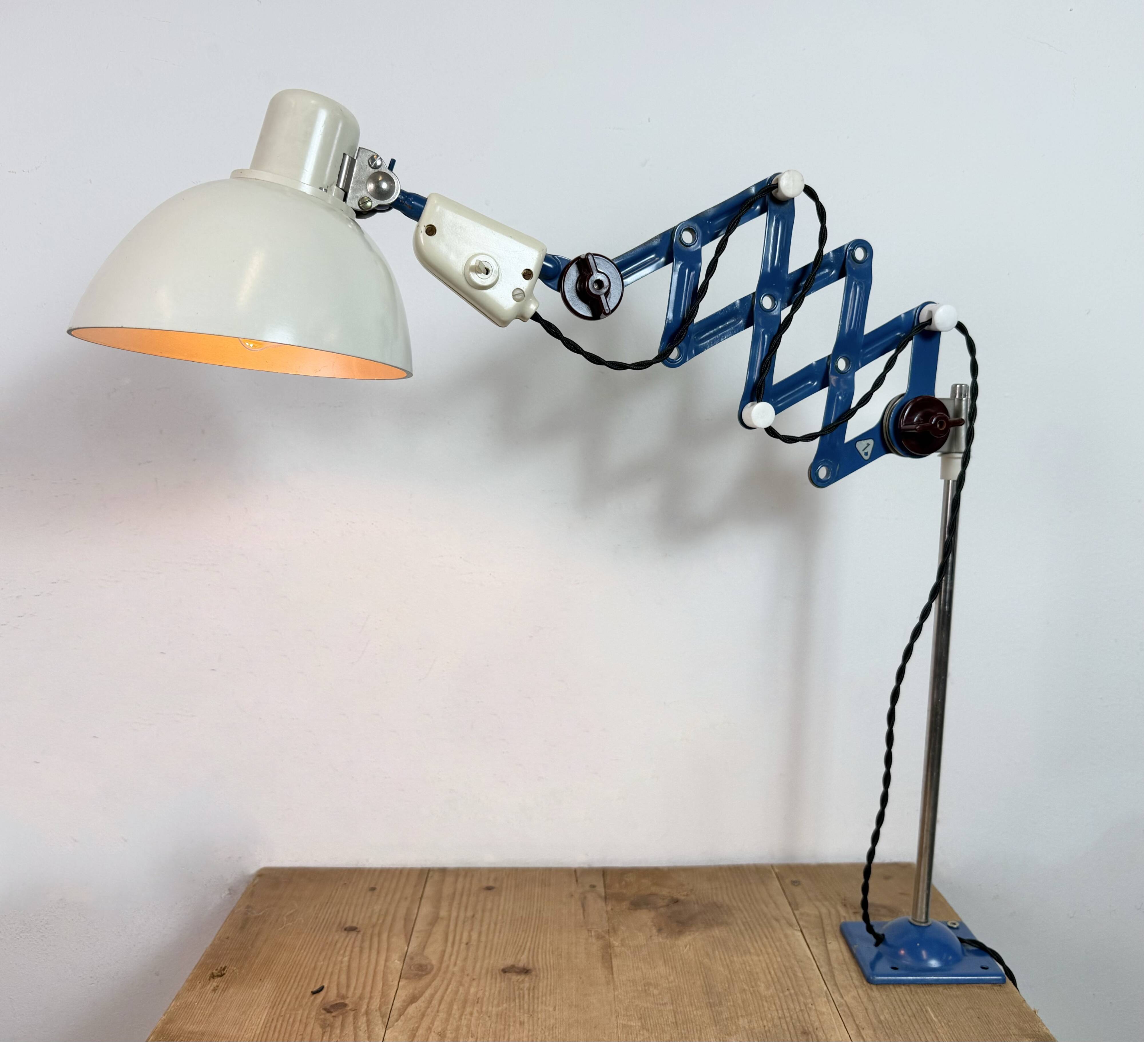 Industrial East German Scissor Lamp from VEB Zweckleuchtenbau Dresden, 1950