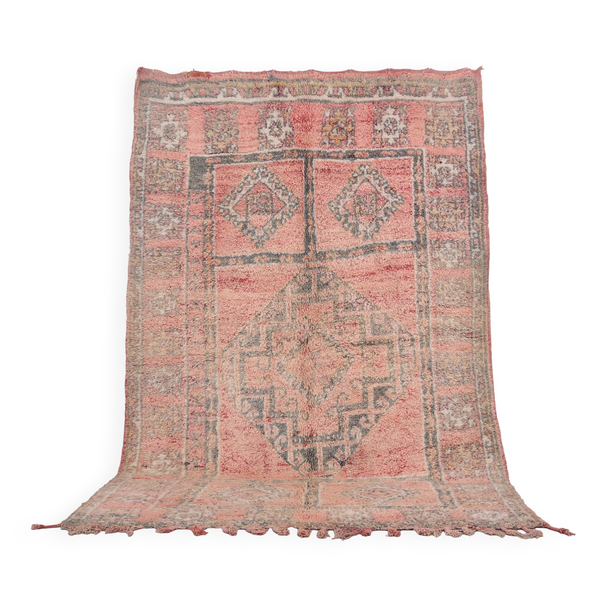 Vintage Boujaad Moroccan Rug 188 x 281 cm – Handmade All Wool Berber Carpet
