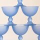 Set de 6 coupes à glace en verre bleu givré