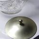 Pot/bowl with a bubble design, antique engraved crystal from Bohemia and silver-plated metal, 1920-1940.