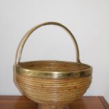 Copper round rattan basket