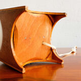 Small glass & wood table lamp, Czechoslovakia, 1960s