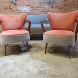 Cocktail set pair of armchair and its sofa 1960