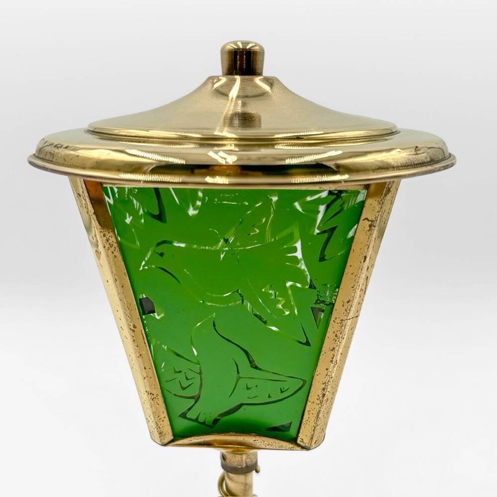 1950s brass and glass street lamp night light