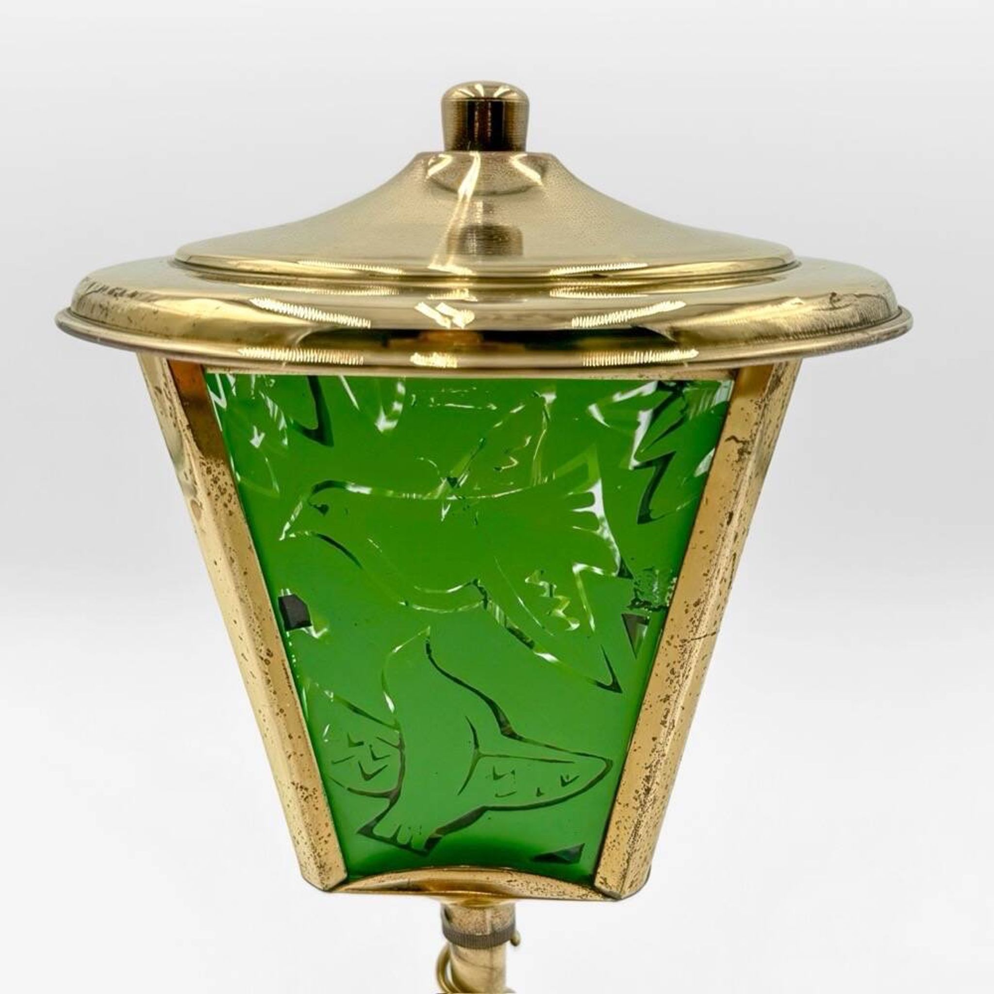 1950s brass and glass street lamp night light