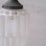 Art Deco 'Sky Scraper' Glass Two Tone Pendant Light