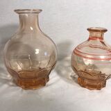 Carafes art déco verre rose art de la table vintage