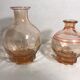 Pair Old Carafe ART DE CO Glass Rose Art of Vintage Table