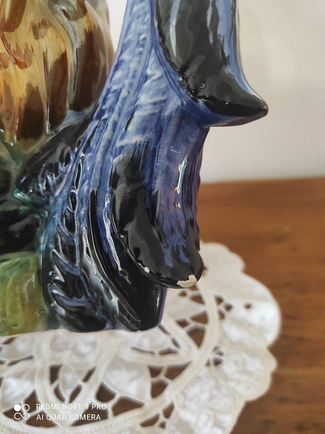 Barbotine Rooster pitcher carafe