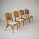 Ensemble table et 4 chaises vintage en rotin esprit Riviera