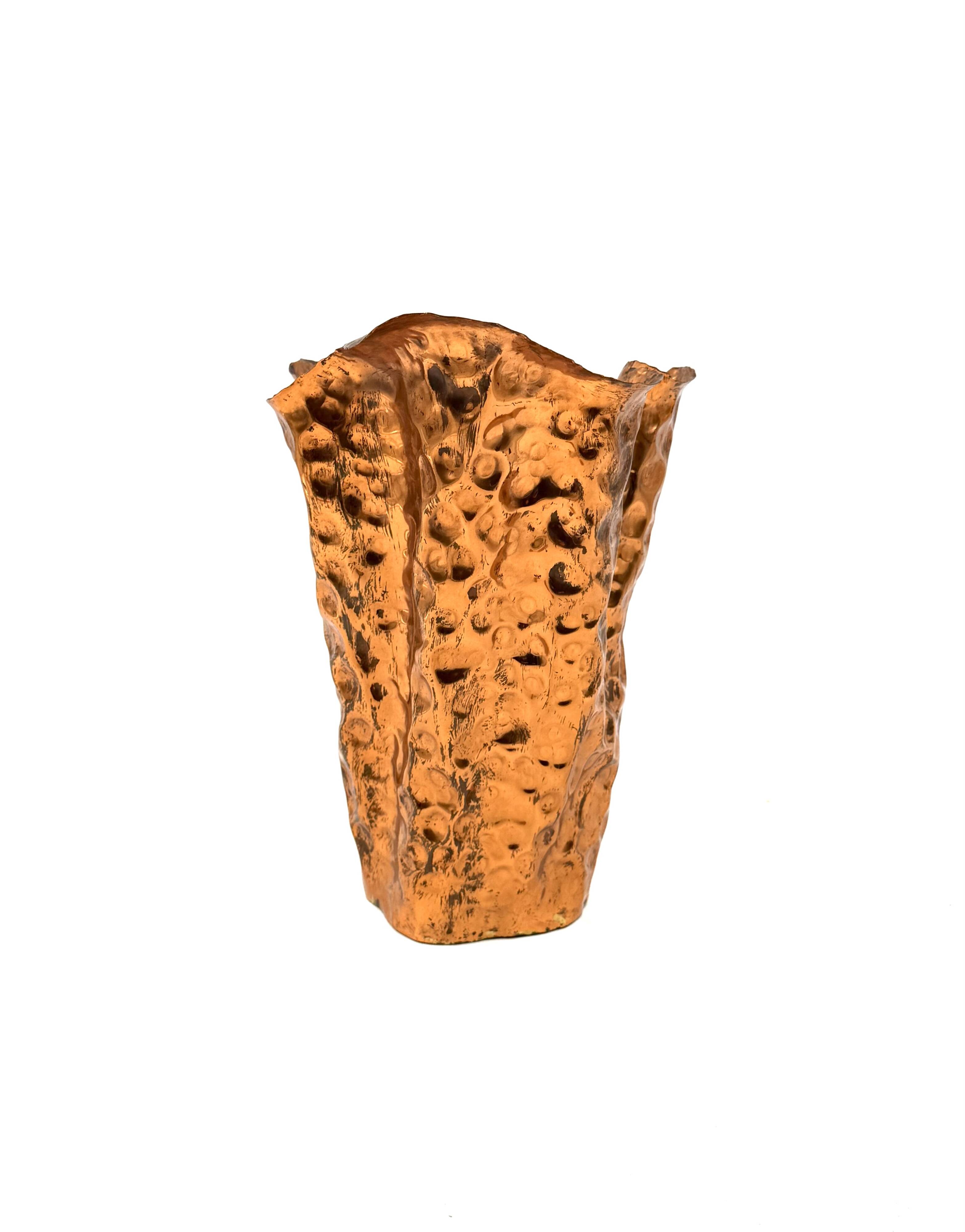 Angelo Bragalini, Mid-century copper vase, Bologna Italy 1960s