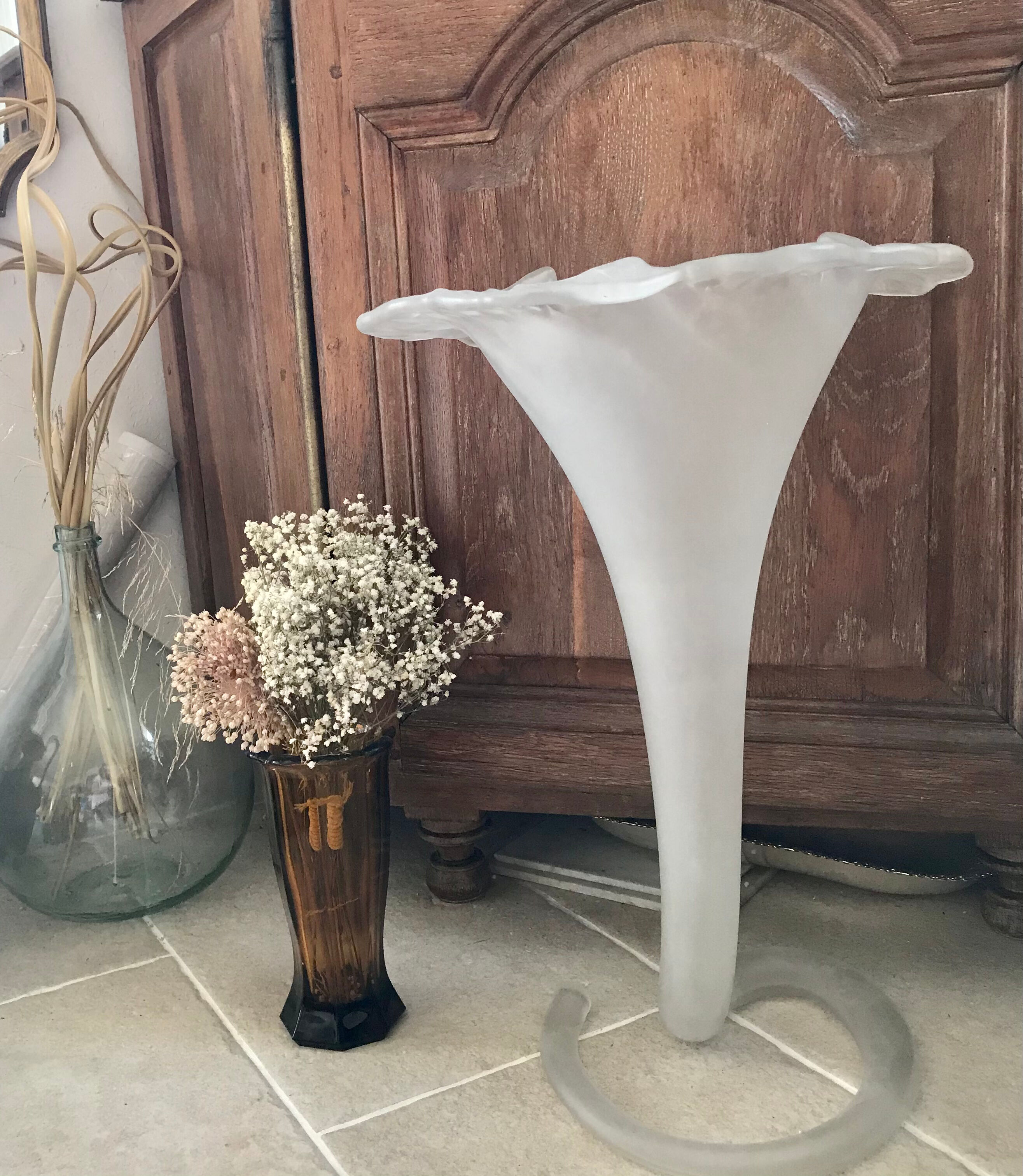 Art Nouveau style blown glass vase 50cm