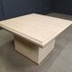 Table basse vintage en travertin et laiton par Fedam, années 1970