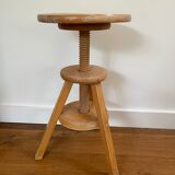 Watchmaker's stool in patinated antique wood