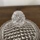 Bonbonniere, diamond-cut crystal pot with vintage lid