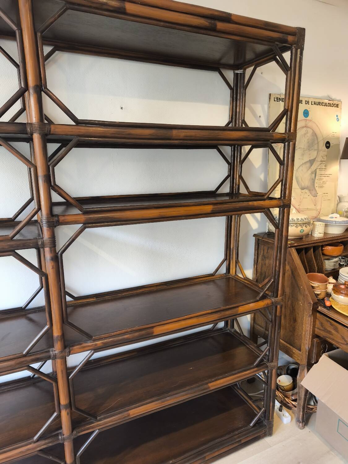 Rattan bookshelf